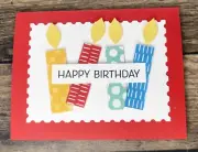 Stampin Up Card Kit Handmade Happy Birthday Candles Kids Colorful Makes 4 Cards