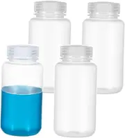 COMNESTBI 4Pcs Transparent Plastic Bottles with Screw Caps Versatile Storage Containers for Lab Chemicals Travel Toiletries and Cosmetics and Lightweight Design