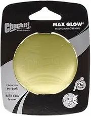 Chuckit! Max Glow Fetch Ball Dog Toy. Safe Non-Toxic Photo Luminescent Material for Nighttime Play. Glow in The Dark. Charges Under a Bright Light Medium 2.5" Pack of 2