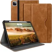 H HOLIMET Case for iPad Pro 12.9 2022 6th/5th/4th/3rd Generation 2021 2020 2018 with Pencil Holder Pocket Soft TPU Back Shockproof, Auto Sleep/Wake, Vegan Leather