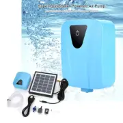 2L/min USB Charging Aquarium Air Pump Solar Powered Oxygenator Fish Tank Pump AU