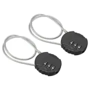 Small Combination Lock 11.8 Inch, 2 Pack 3 Digit Padlock for Gym Locker, Black