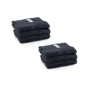 8pc Onkaparinga 30x30cm Avalon Face Washer 550gsm Midnight