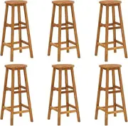 Bar Stools 6 pcs Solid Acacia Wood