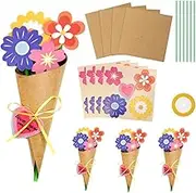 MATSOONY Delightful Flower Bouquet Craft Kit & DIY Paper Flowers, Including Fun Card Making Kits for Children to Create Heartfelt Mother's Day Birthday Gifts for School, Classroom, and Home