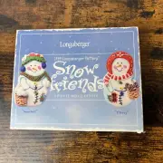 Longaberger Vintage Pottery Snow Friends Cookie Mold Snowball & Flurry Set of 2