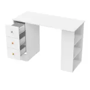 Advwin Computer Desk with 3 Drawers Storage White
