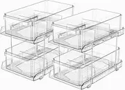 IPOW 2 Pack of 2 Tier Pull Out Kitchen Storage Organizer with Dividers, Organiser for Kitchen Bathroom Pantry Storage, Medicine Cabinet, Under Sink