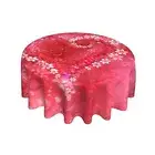Valentine's Day Tablecloth Round 60 Inch Tablecloth Polyester Red Heart