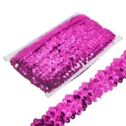 10 Yards 1.2 Inch Elastic Sequins Trim Flat Stretch Sequin Ribbon Rose Red