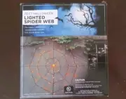 70 CT Halloween Lighted Spider Web For Indoor Outdoor Use Orange Spider Included
