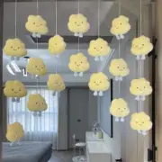 7 Strings Cloud Shaped Furry Door Hanging Curtain Self Adhesive Home Decor Arts
