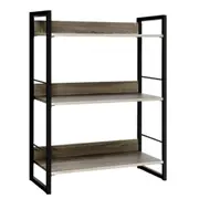 3 Tier Bookshelf Bookcase Display Shelves Unit Wooden Metal Rack 70.5x30x90cm