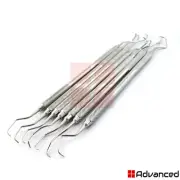 Set Of 7 Surgical Gracey Bone Curettes Dental Scaling and Root planing Lab Tools