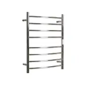 Hotwire Heated Towel Rail - Curved Round Bar (H700mmxW530mm) with Timer - Chrome