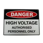 2x Danger High Voltage Personnel Authorized Only Sign 200x300mm Metal Security