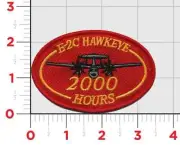 NAVY E-2C 2000 HOURS HAWKEYE OVAL BLUE EMBROIDERED HOOK & LOOP JACKET PATCH