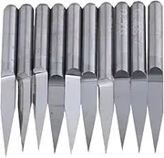 BQLZR 20 Degree 0.1mm Carbide Engraving Bits CNC Router Tool for PCB Board Pack of 10