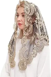 [Spanish Mantilla] Embroidery Lace Veils Catholic Church Mantillas Chapel Scarf Lace