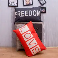 在飛比找松果購物優惠-LOVE與FREEDOM靠墊套抱枕套混紡材質40X60cm 