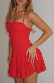 Think I'm In Love Mini Dress Red