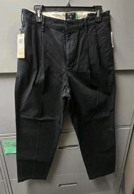 DOCKERS ORIGINAL KHAKI HIGH TAPER PLEATED BLACK PANTS NEW WITH TAGS SIZE 31