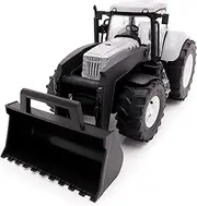 Toyland® 39cm (15") Grey Tractor with Opening Doors & Lifting Front End Loader - 1:16 Scale - Toy Farming Vehicles