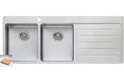 Oliveri Sonetto Double Left Hand Bowl Inset Sink With Drainer SN1071