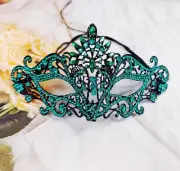 Emerald Crystal Masquerade Mask, Black Mask, Party Mask, Masquerade Ball Mask