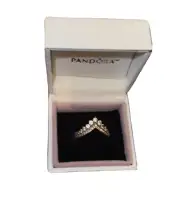 NEW Size6 LadiesAU PANDORA : RoseGold/Solver Detailed ArrowPoint Ring