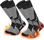 [COOPLUS] 2 Pairs Ski Socks for Men Women, Compression Knee High Sock for Skiing Snowboarding Hiking Outdoor Sport Cold Weather