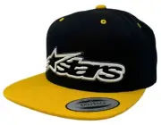 Alpinestars Men's Homerun Embroidered Logo Snapback Hat Cap in Black/Yellow