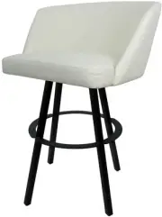 Counter Bar Stool Swivel Metal 26" Seat - Joey - White Vinyl - Black