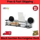 SUCTION Shelf Rack Bathroom Shower Caddy Organizer Storage Spice Holder Black