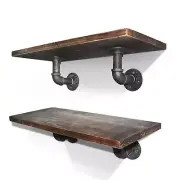Artiss 8x Floating Pipe Shelf DIY Metal Wall Brackets Unique Rustic Home Ofc NEW