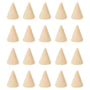 25x20mm Natural Wood Cone Ring Holder, 20 Pack Finger Jewelry Display Stand