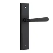 Iver Copenhagen Door Lever Handle on Stepped Backplate Matt Black