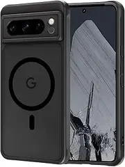 [AOMYKE] Magnetic Case for Google Pixel 8 Pro 6.7 Inch Compatible with MagSafe, Translucent Matte Anti-Fingerprint Scratch-Resistant PC Back + TPU Bumper Shockproof Mobile Phone Case, Black