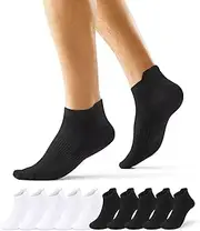 [EKSHER] 10 Pairs of Trainer Socks for Men and Women, Cotton Short Sports Socks, Running Socks, Anti Sweat, Breathable Socks