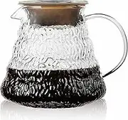 CHDEXU Clear Glass Coffee Server Pot for Drip Coffee Maker, 600ml/20oz Standard Glass Coffee Carafe with Lid, Coffee Pot for Manual Pour Over Coffee Maker