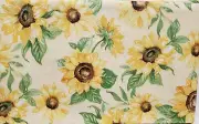 Peva Vinyl Flannel Back Tablecloth, 52"x52" Square (4 ppl) FALL,SUNFLOWERS #2,GR