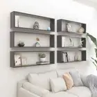 Wall Cube Shelves 6 pcs Grey 100x15x30 cm Engineered Wood vidaXL
