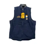 Carhartt Blue Sherpa-Lined Grey Vest w/ Walker Independence TV Show Logo Men’s M