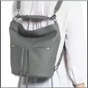 ALL SAINTS Lea Fetch Small Leather Convertible Backpack In Mink Grey NWT