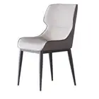 Light Grey Italian Minimal List Dining Chairs PU Retro Chair Cafe Kitchen Modern