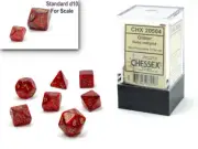 Chessex: Glitter Mini-Polyhedral Dice Set - Ruby/Gold
