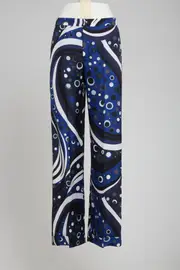 Emilio Pucci Fontane-Print Straight Leg Trousers S,XS,M Black