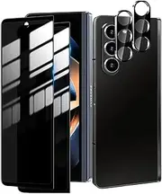 (2+2PCS) RUNGOS for Samsung Z Fold 7 Privacy Screen Protector Tempered Glass, with Camera Lens Protector [2.5D Full Coverage] Anti Spy Privacy Screen for Samsung Galaxy Z Fold 7 Screen Protector 2st