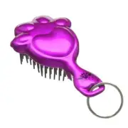 Tangle Angel Pet Angel Baby Keyring Detangling Grooming Brush - Fuchsia/Black
