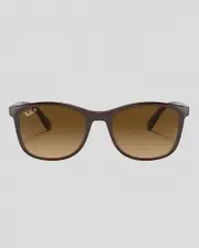 [Ray-Ban] Ray-Ban Women's Square Rb4374 Polarised Sunglasses in Brown One Size Brown